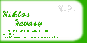 miklos havasy business card